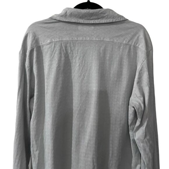 Banana Republic Argyle Knit Collared Long Sleeve Button-Down Shirt Gray Size XL - Picture 10 of 11